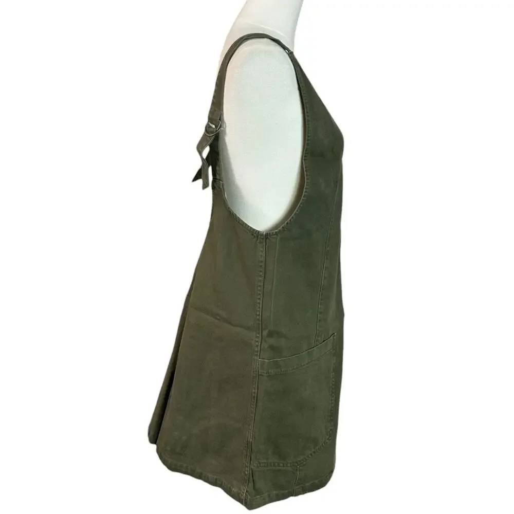 Free People High Roller Skirtall Dress in Moss Stone Army Green Size Small NWT